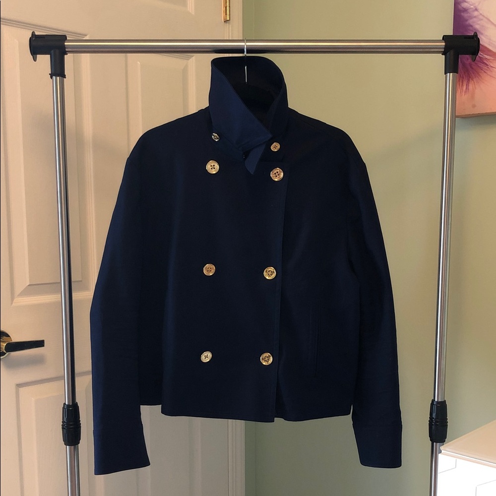 Lauren Ralph Lauren Navy Blue Pea Coat with Gold Accents